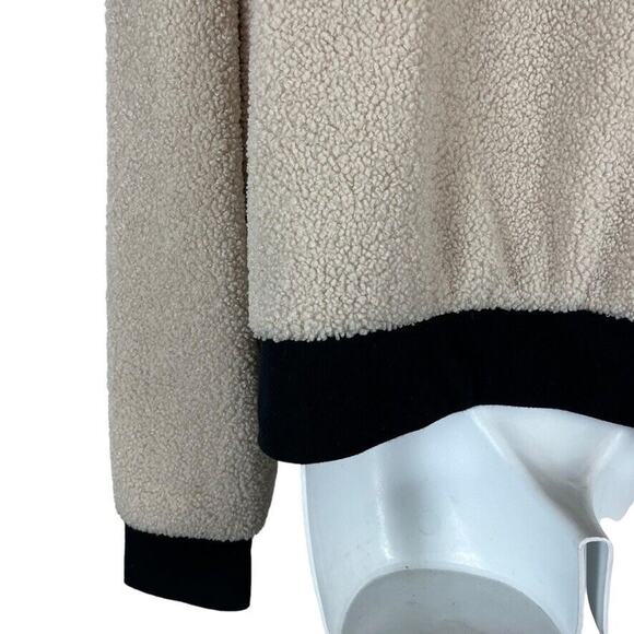 Fabletics Womens Dream Polar Fleece Teddy Ivory 1/4 Zip Jacket Sweatshirt sz L - Picture 11 of 16